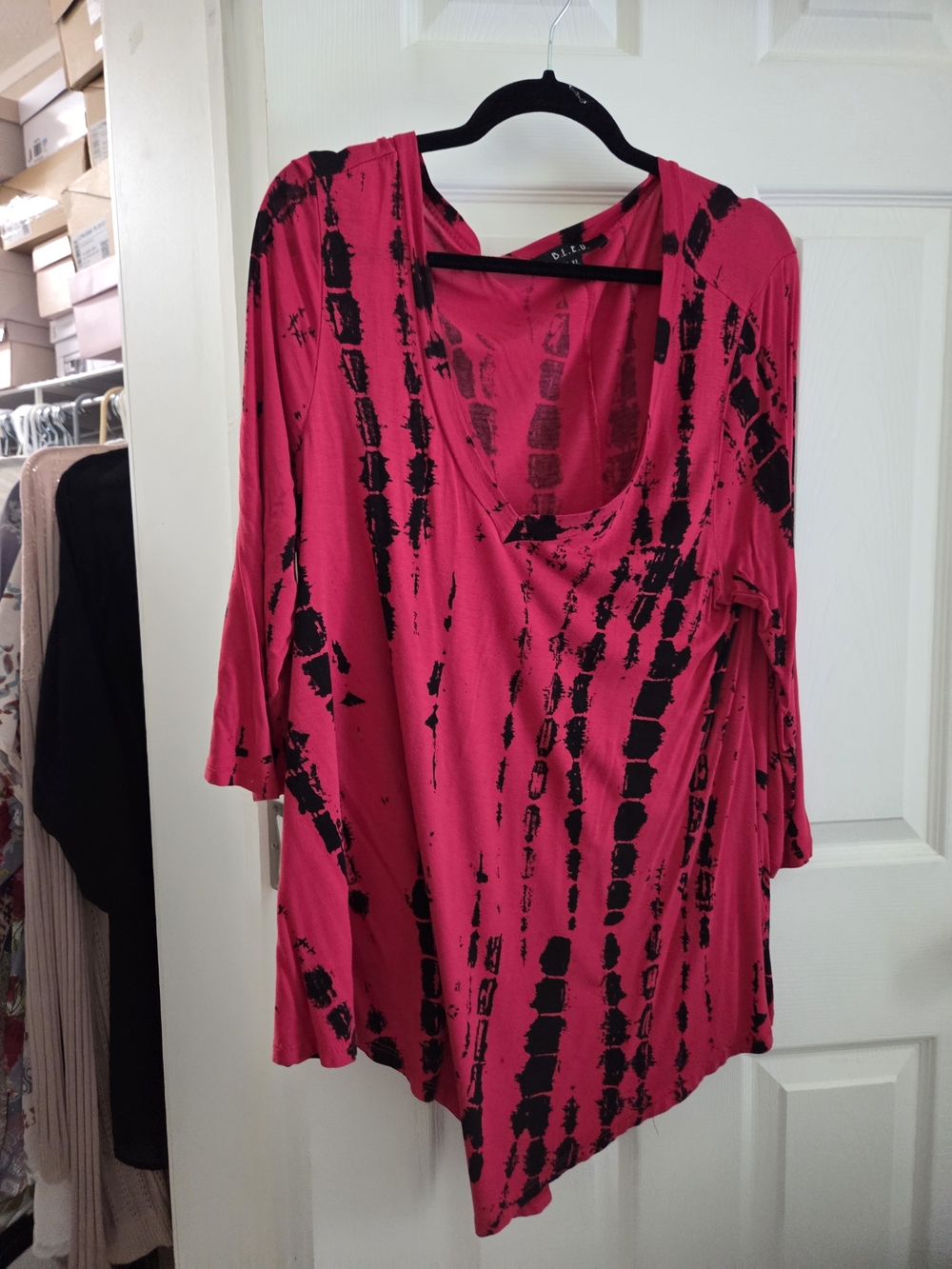 Bold Pink & Black Patterned Women's Top